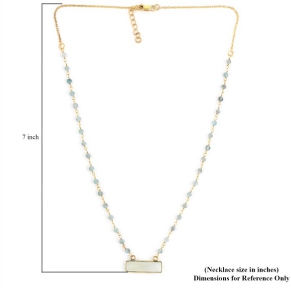 Chalcedony and Apatite Bar Necklace in 14k Yellow Gold Over Sterling Silver - Picture 5 of 7